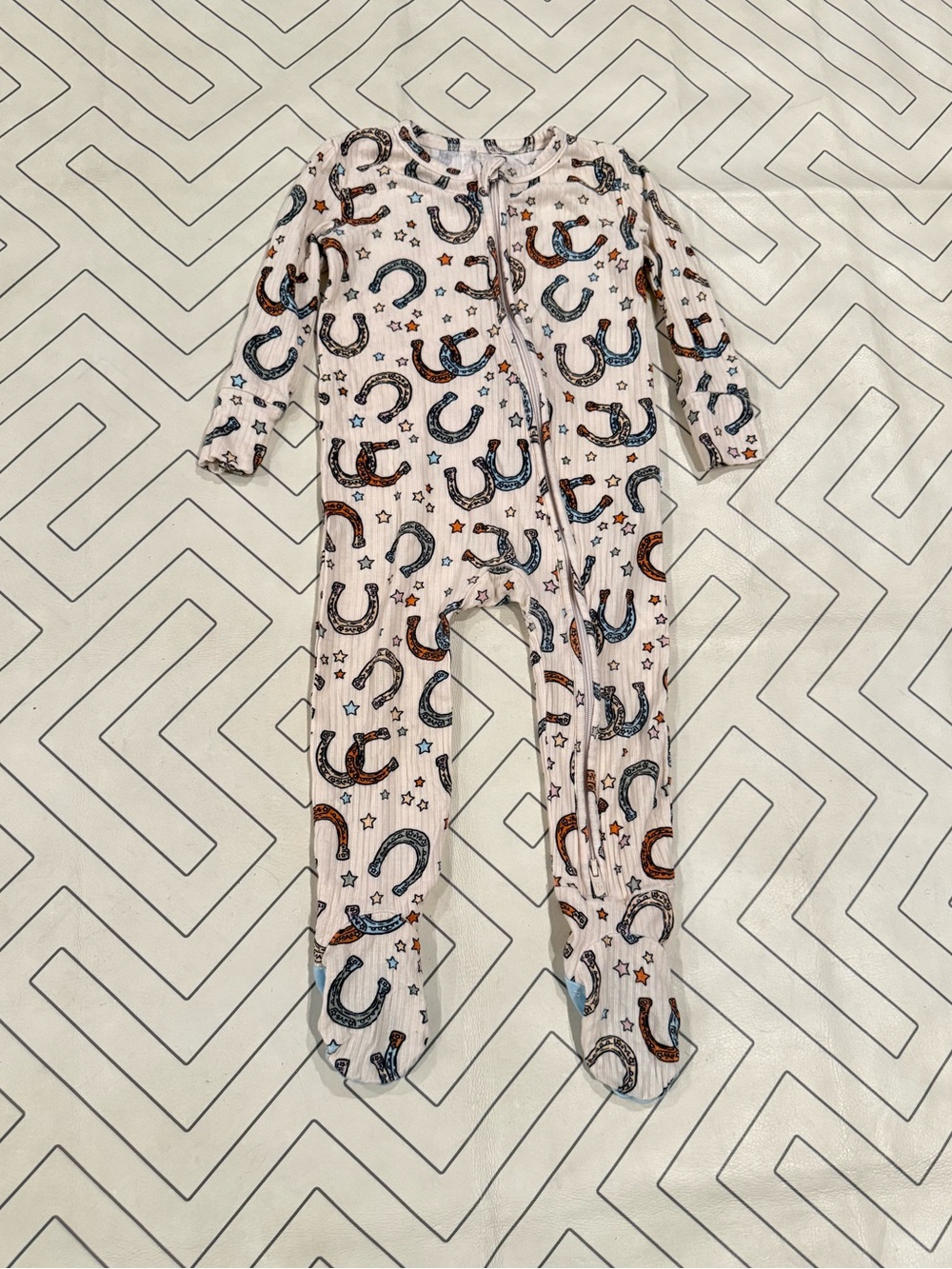 Posh Peanut Footie Pajama with Horsehoe Pattern